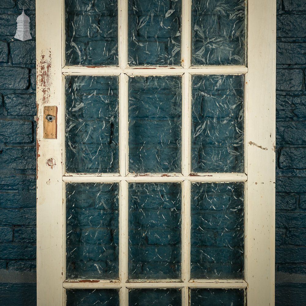Glazed Patio Door – Distressed White Pine photo for sale