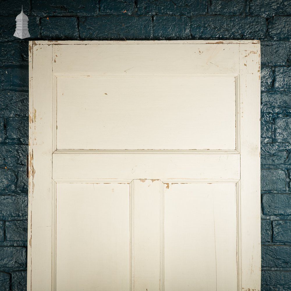 Moulded 4 Panel Door, Distressed White Painted Finish photo furniture