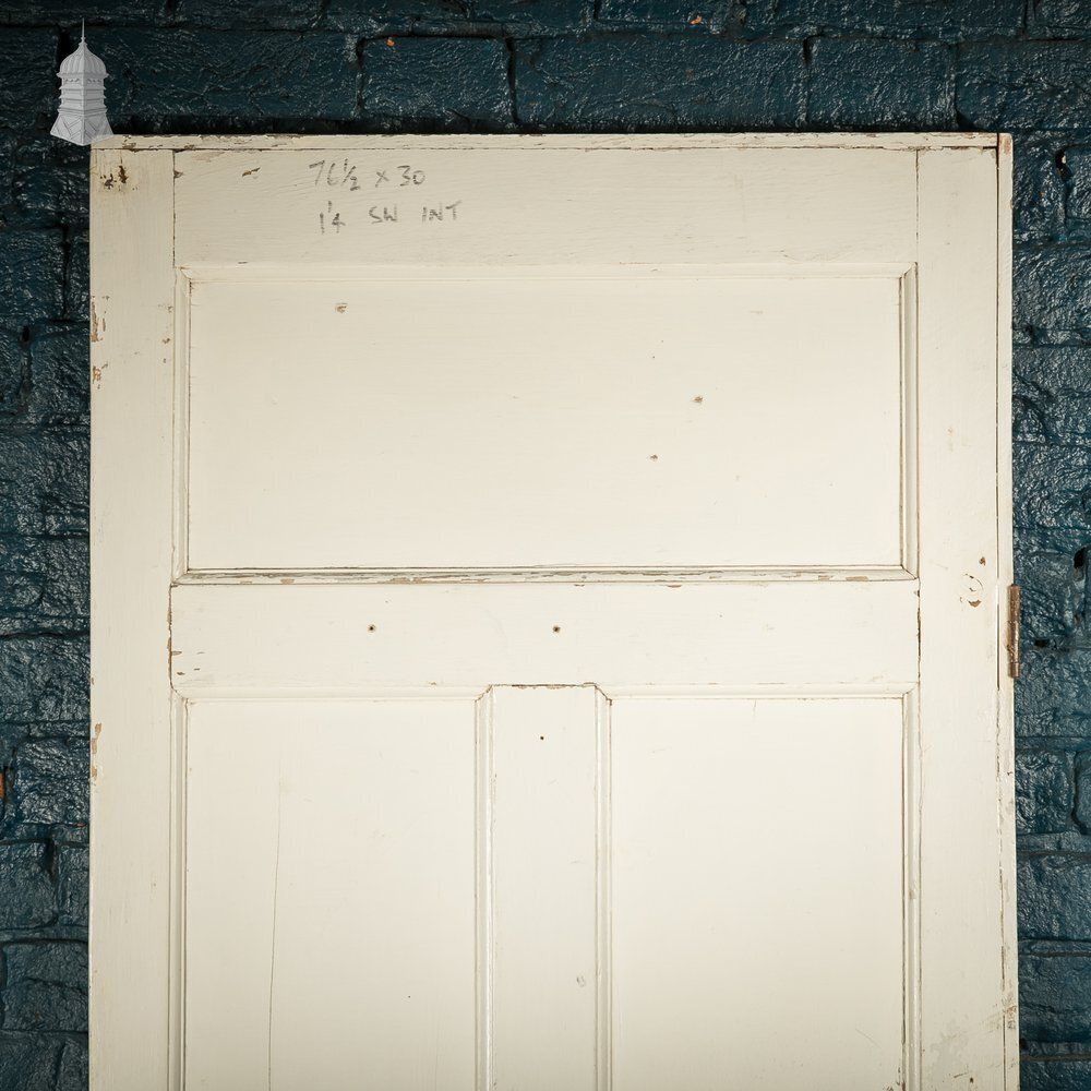 photo for sale Moulded 4 Panel Door, Distressed White Painted Finish