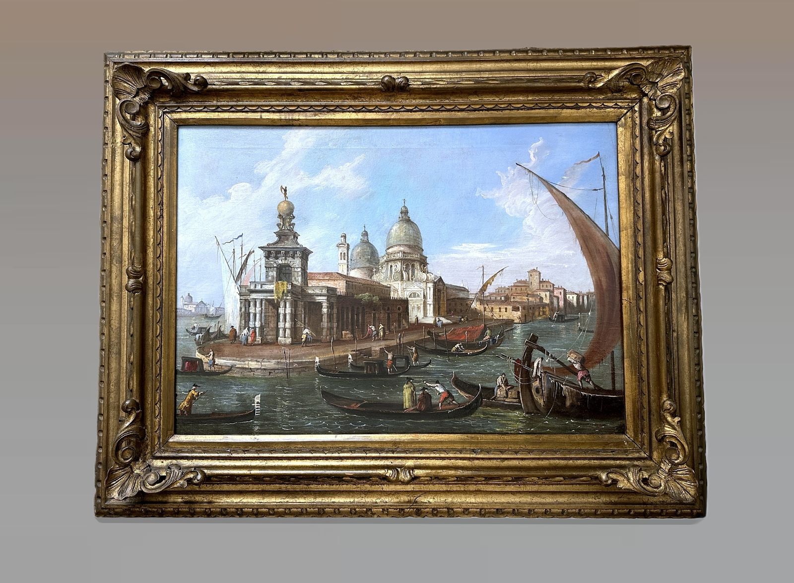 Venice Grand Canal   Oil On Canvas   19th Century   Michele Marieschi Style