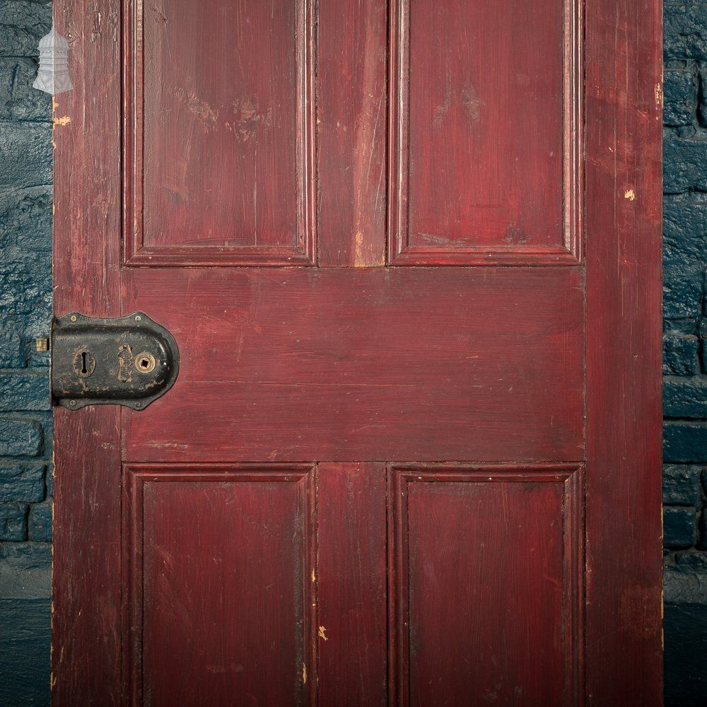 Home Fixtures Moulded 4 Panel Door, Red Painted Finish photo