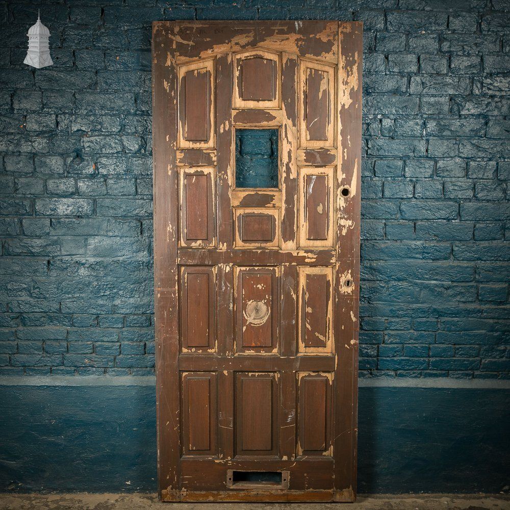 Multi Panel Exterior Door, Small Glazed Panel, Sapele