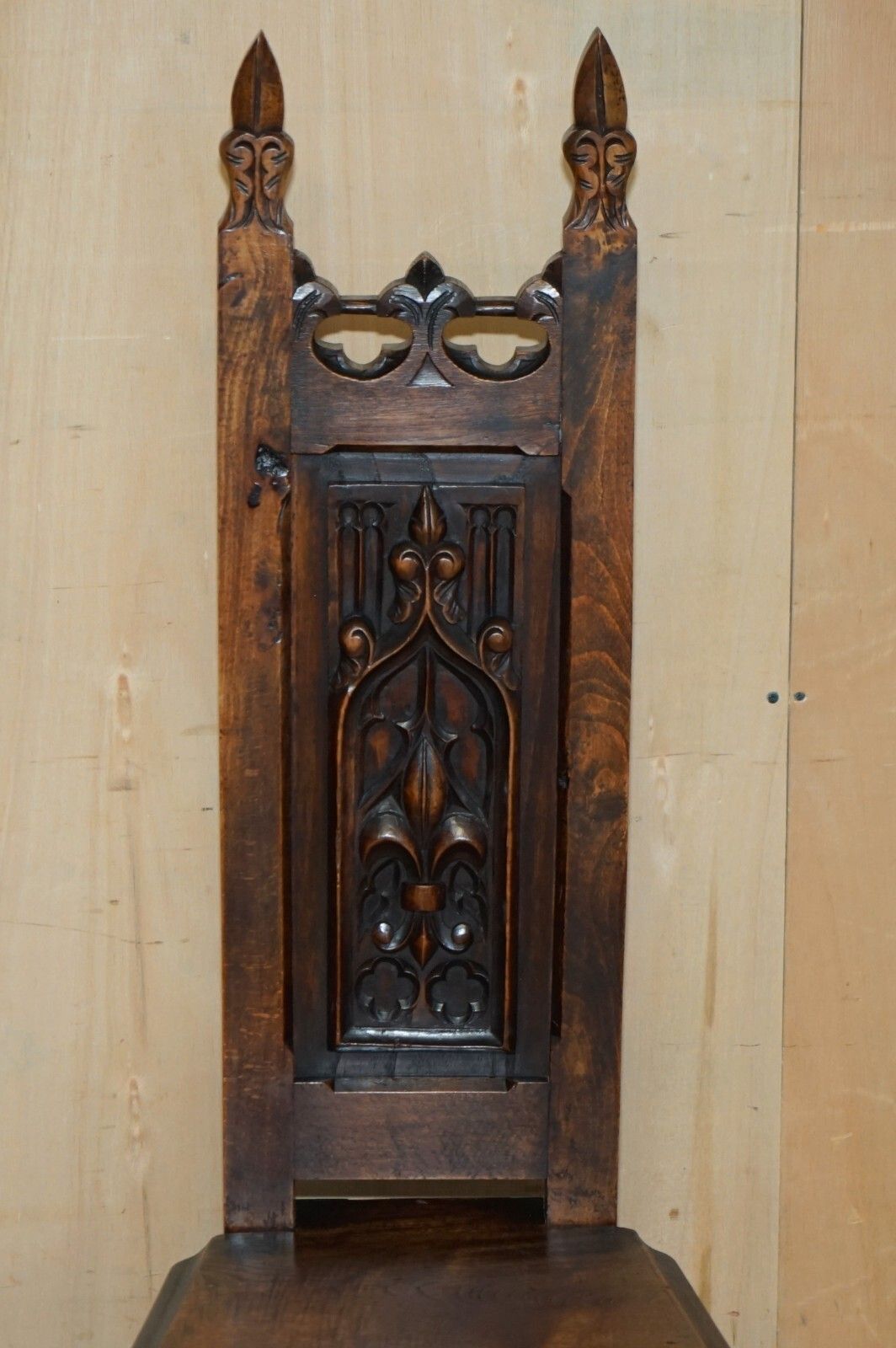 Six Original Victorian Circa 1880 Steeple Back Gothic Arch Oak Dining Chairs 6 photo Furniture