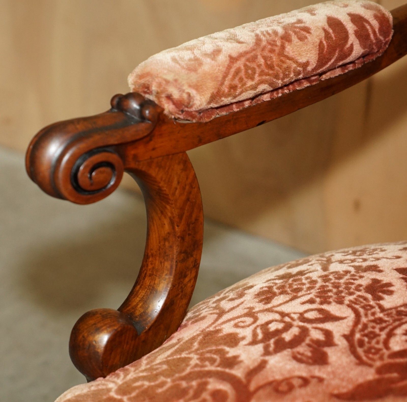 Furniture Antique Pair Of C Hindley &Amp; Sons Armorial Coat Of Arms Crests French Armchairs photo