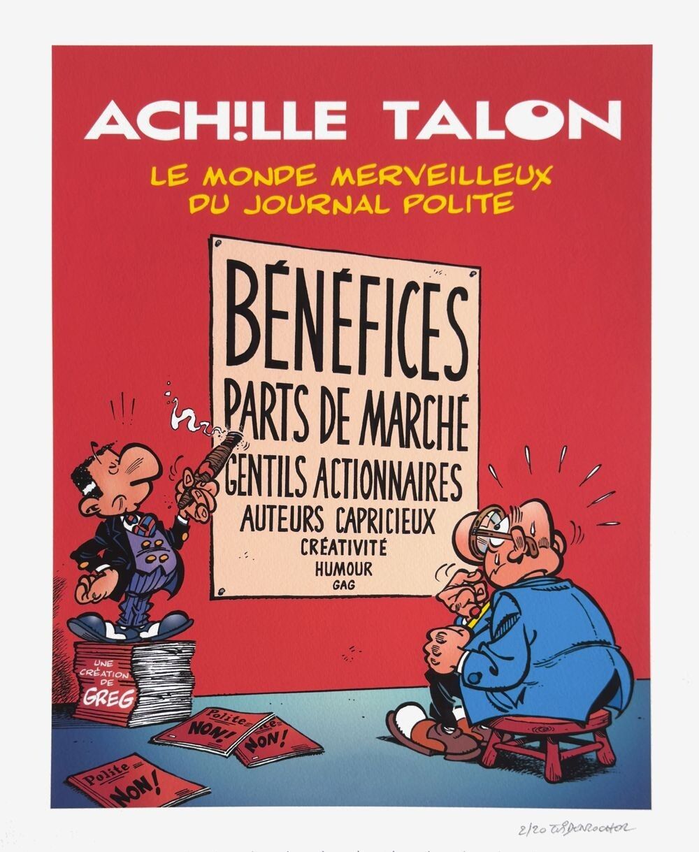 Achille Talon By Roger Widenlocher Screenprint Signed Pigment Screen Print