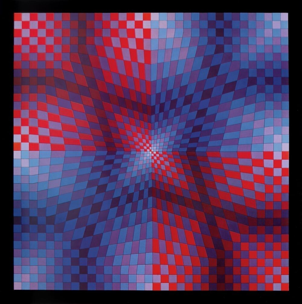 Victor Vasarely Wonderful Series Of 8 Prints On Bristol Paper 40x40cm 1972 photo for sale