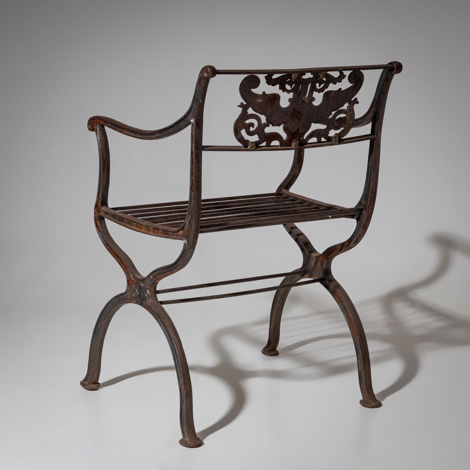 Two Cast Iron Garden Chairs After Karl Friedrich Schinkel, Lauchhammer Foundry, 20th Century photo buy
