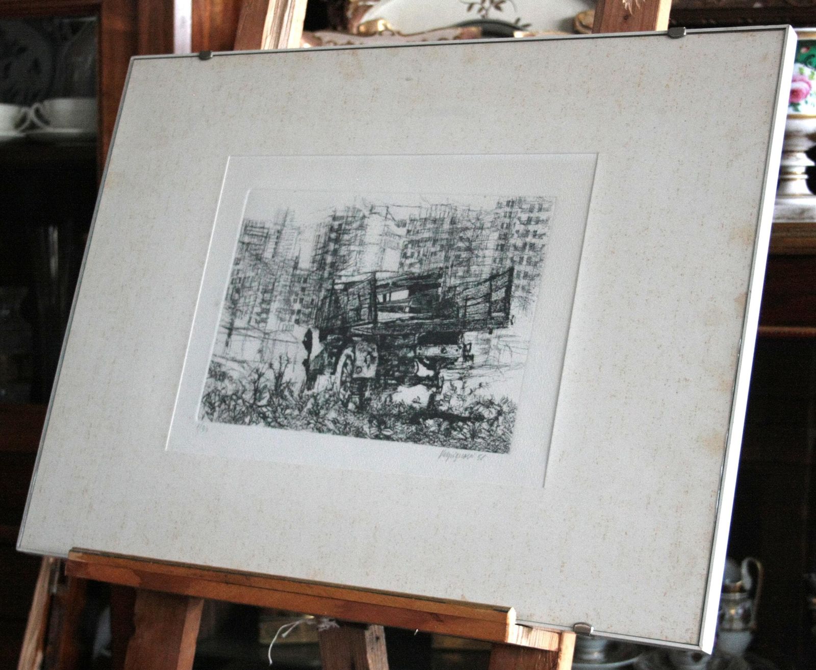 Renzo Vespignani, Italian (1924   2001)   Truck In The Suburbs, Year: 1956, Etching, Signed And Numbered In Pencil photo vinterior