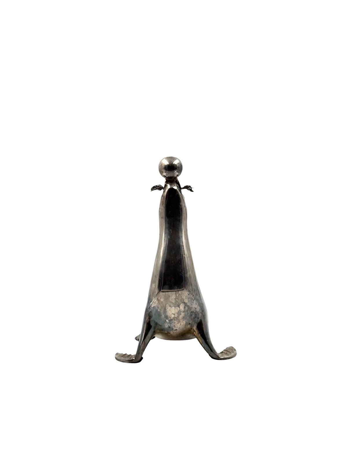 Art Deco Silverplated Brass Seal Sculpture, France 1940s photo buy