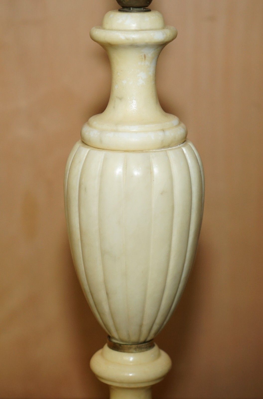 Equisite Circa 1960'S Made In Italy Stamped Marble Lamp Lions Brass Paw Feet photo buy
