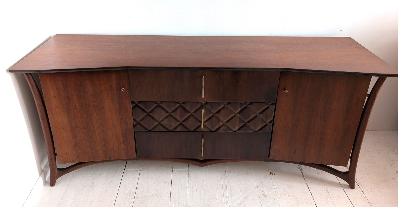 photo furniture Sculptural Vintage Danish Mid Century Walnut Sideboard By Piet Hein, 1960s