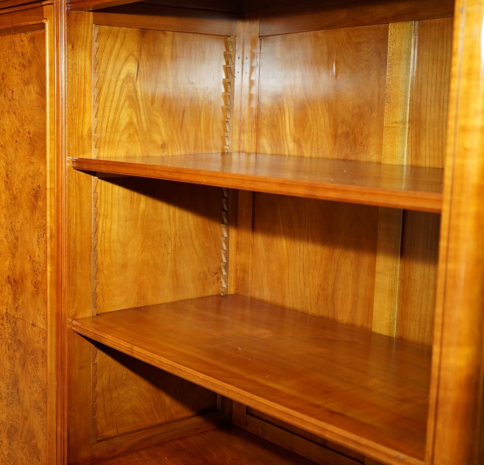 photo vintage French Leon Jallot Art Nouveau Burr Walnut Bookcase Chest Of Drawers Part Suite