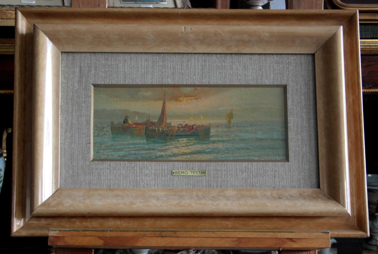 Remo Testa, Pair Of Landscapes, Marine And Countryside, Mid 20th Century, Italy