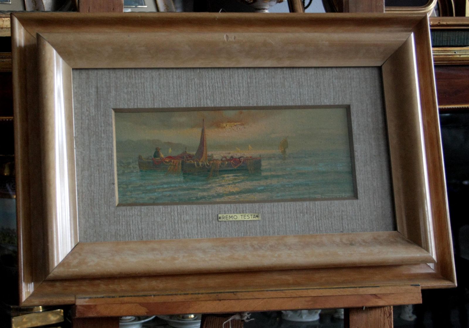 Remo Testa, Pair Of Landscapes, Marine And Countryside, Mid 20th Century, Italy photo for sale