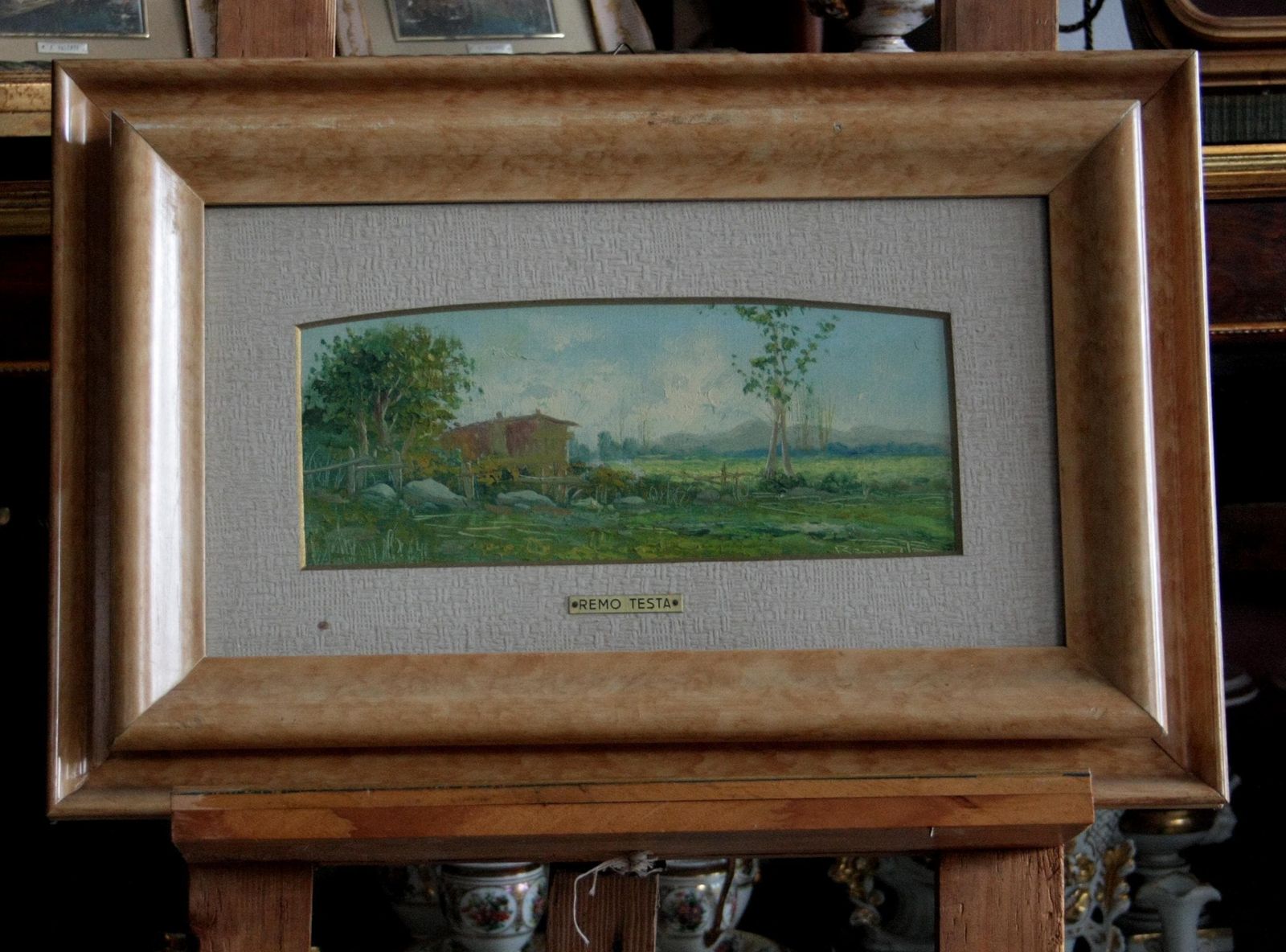 Remo Testa, Pair Of Landscapes, Marine And Countryside, Mid 20th Century, Italy photo buy