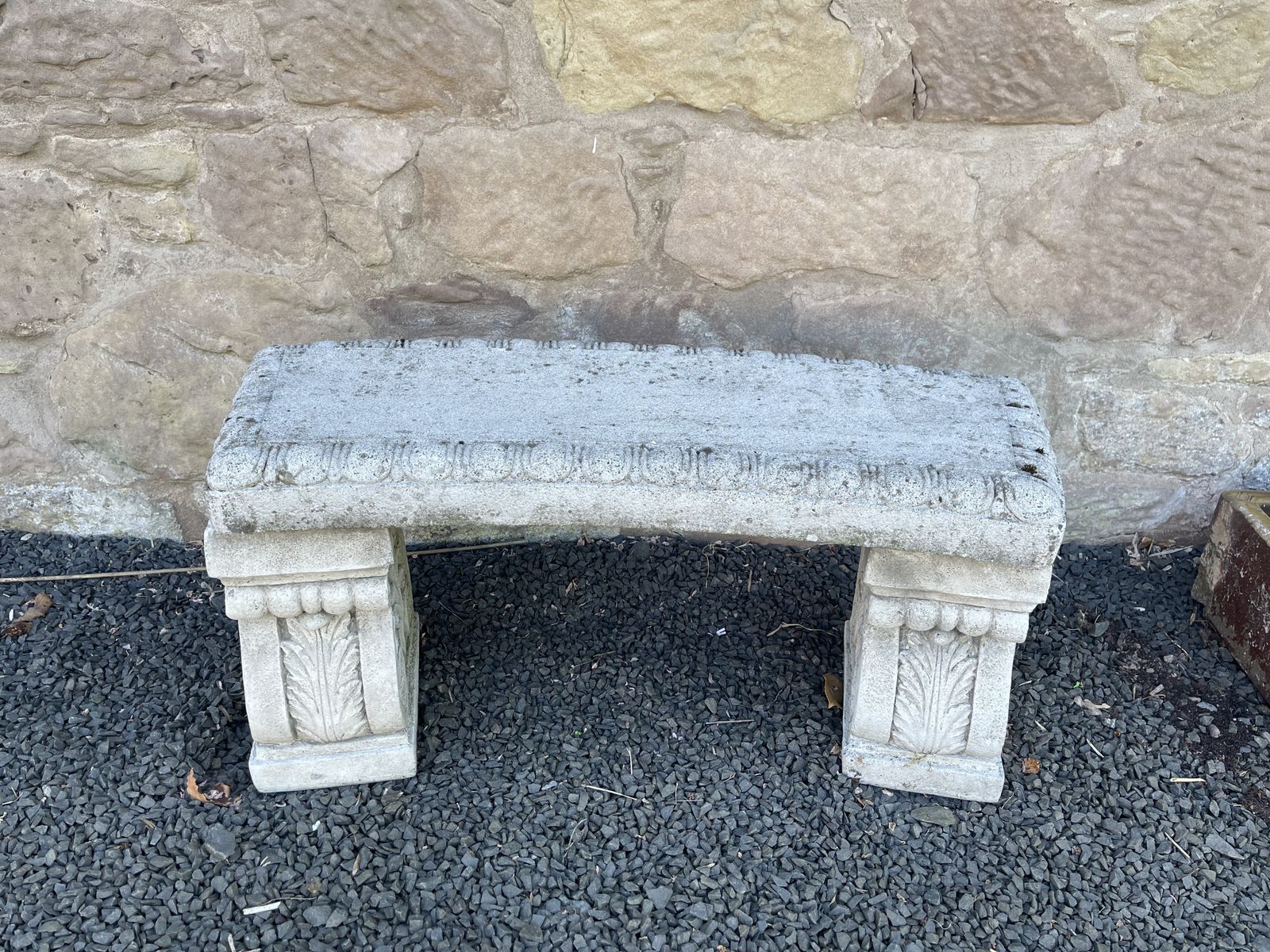 Cast Concrete Curved Garden Bench