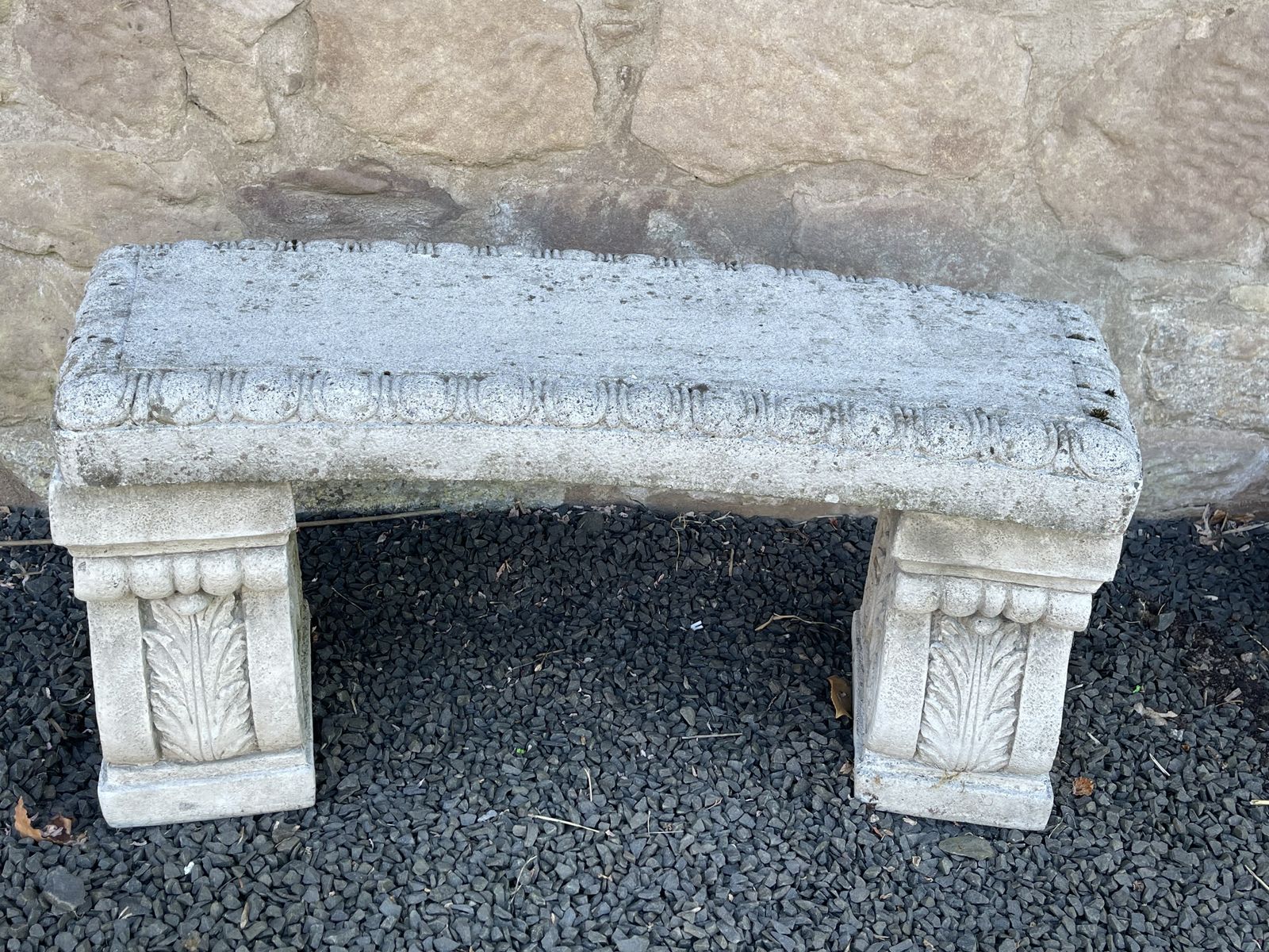 Cast Concrete Curved Garden Bench photo for sale