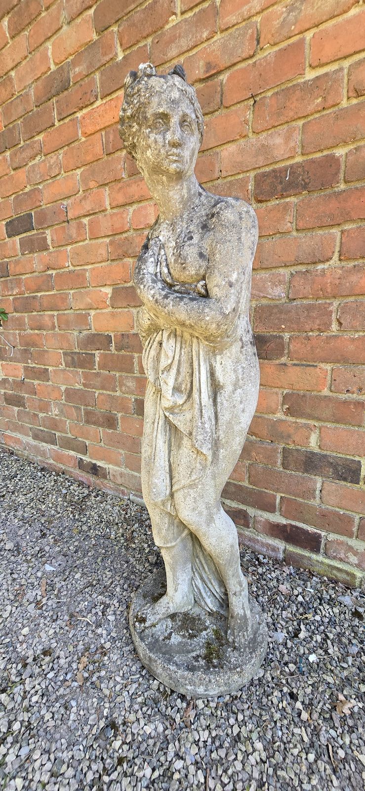 Stone Gretian Garden Statue, 1920s photo Garden Decor