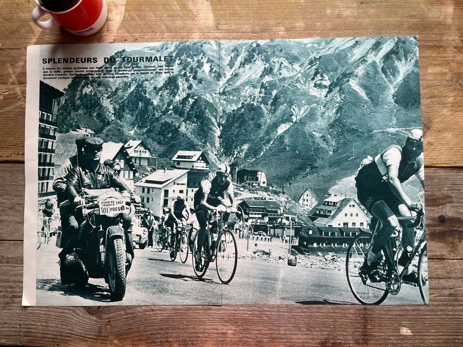 Vintage Cycling Print   Tour De France, Felice Gimondi Tourmalet 1965 photo furniture