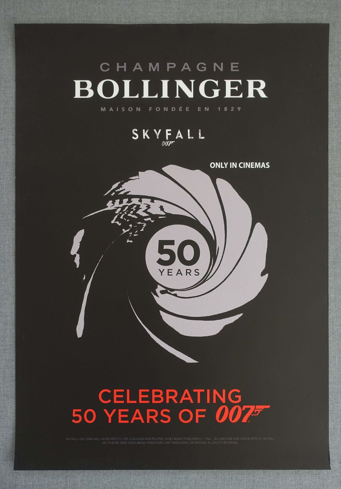 2012 Bollinger Champagne James Bond Edition Poster II   Original Vintage Poster photo furniture
