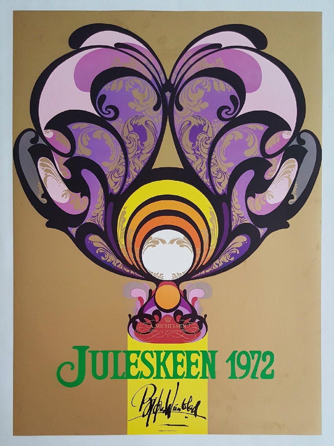 1972 Wiinblad Jewelry For A. Michelsen   Original Vintage Poster photo furniture