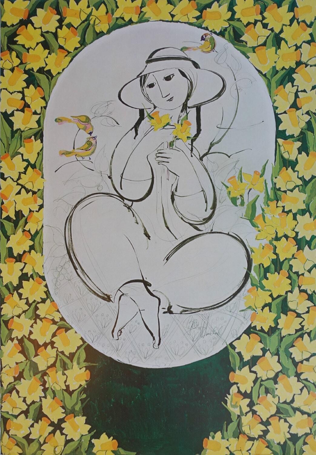 1980 Wiinblad Nature Girl   Original Vintage Poster
