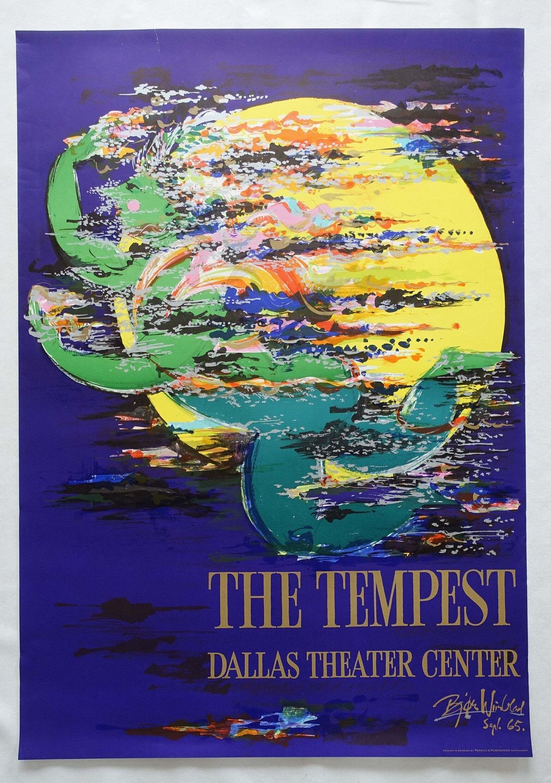 1965 Wiinblad The Tempest Dallas Theater Center   Original Vintage Poster photo furniture