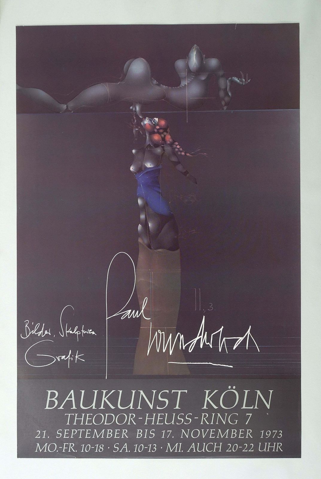 1973 German Erotic Exhibition Poster   Original Vintage Poster photo furniture