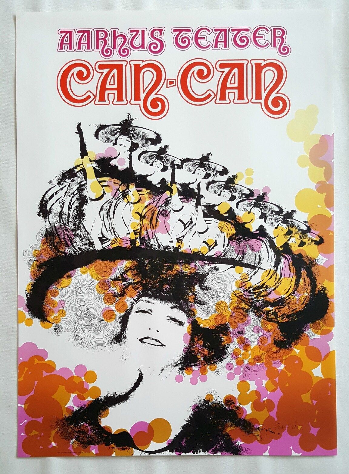 1975 Can Can Musical By Aarhus Teater   Original Vintage Poster photo furniture