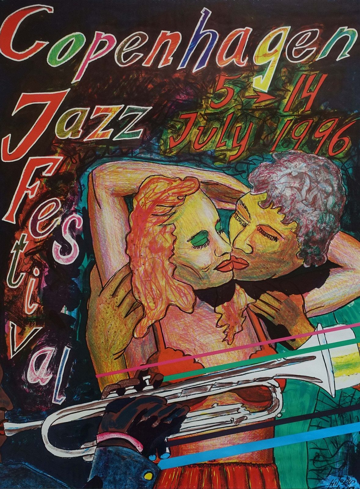 1996 Copenhagen Jazz Festival   Original Vintage Poster
