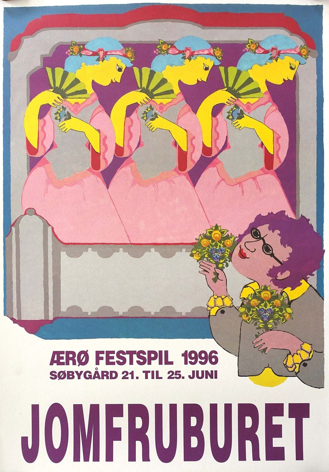 1996 Wiinblad Lilac Time toneelstuk – vintage poster