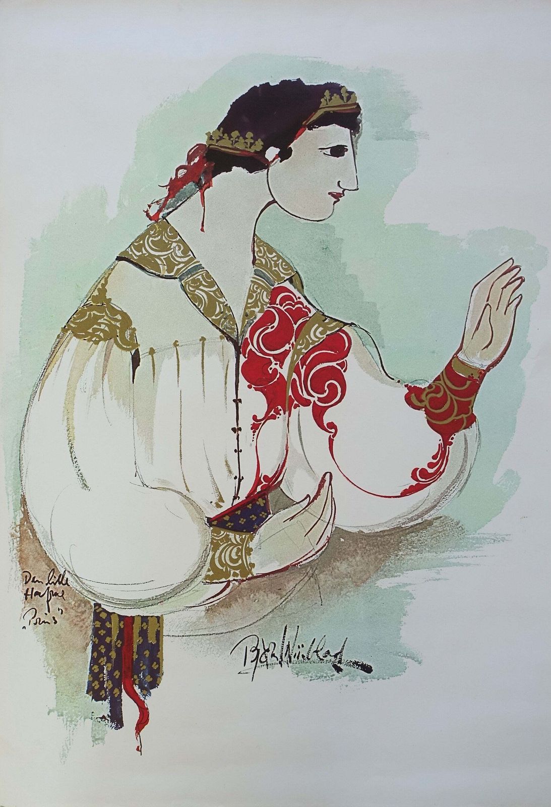 1970s "The Prince"   The Little Mermaid By Bjørn Wiinblad   Original Vintage Poster