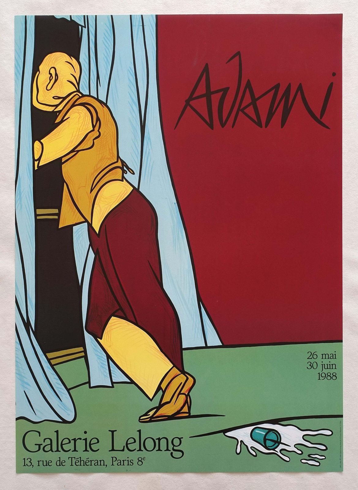 1988 Adami Exhibition Galerie Lelong   Original Vintage Poster photo furniture