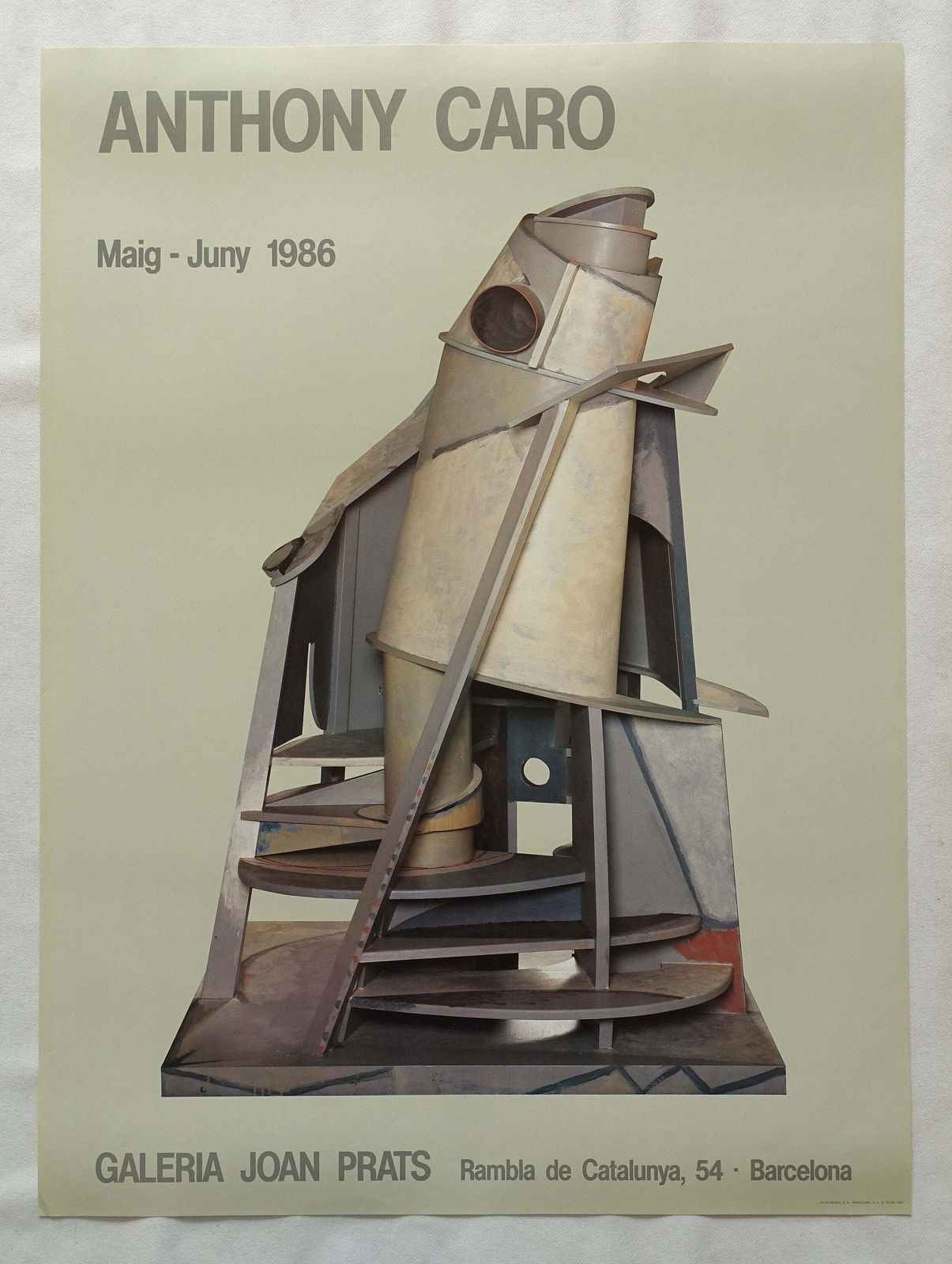 1986 Anthony Caro Spanish Exhibition Poster   Original Vintage Poster photo furniture