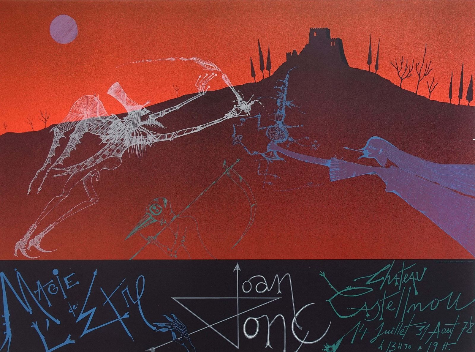1978 Joan Ponc Chateau Castelnou Exhibition Poster   Original Vintage Poster