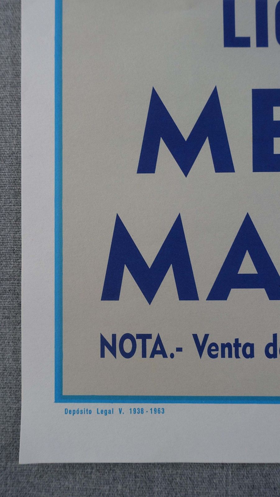 1966 Mestalla   Malaga Football Poster   Original Vintage Poster photo for sale