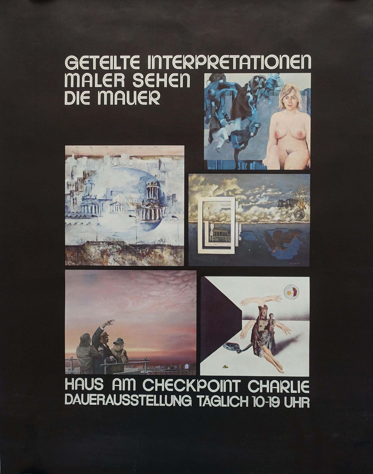 1980s Berlin Wall Exhibition Poster   Original Vintage Poster