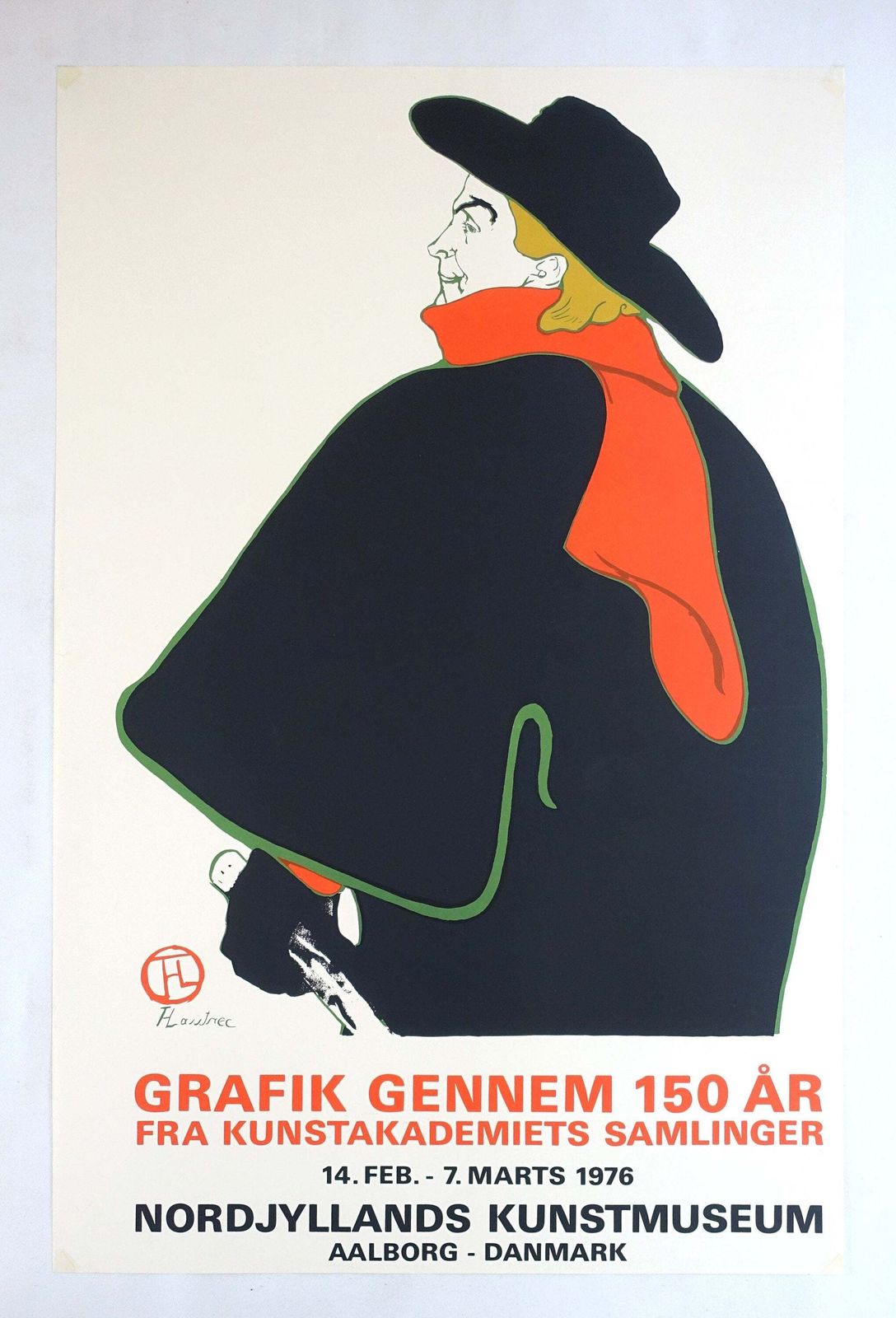 1976 Toulouse Lautrec Exhibition Poster   Original Vintage Poster photo furniture