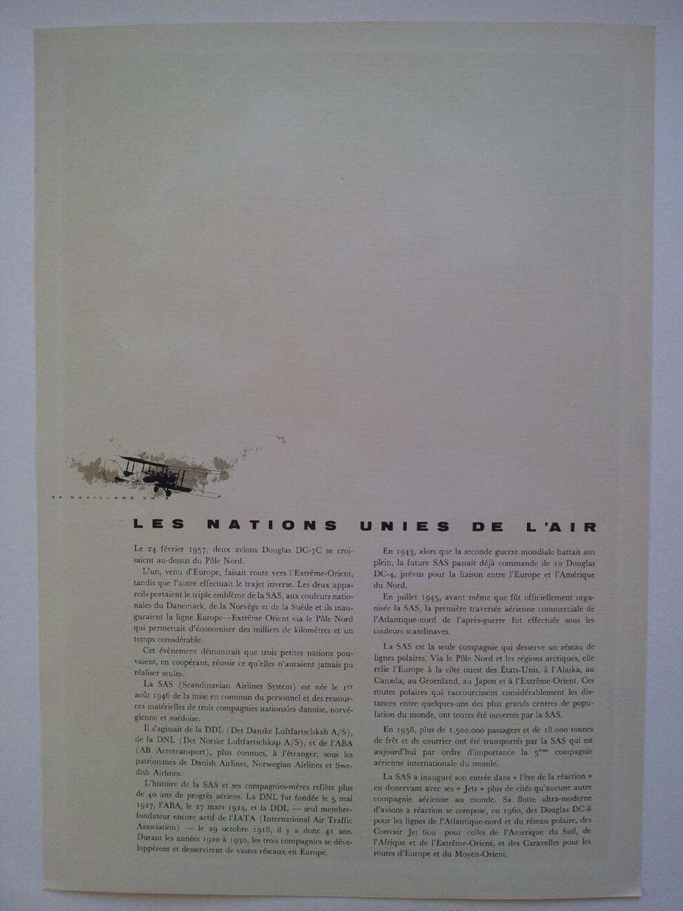 1960 Sas Airlines Poster (Jacob Christian Ellehammer)   Original Vintage Poster photo 63.0
