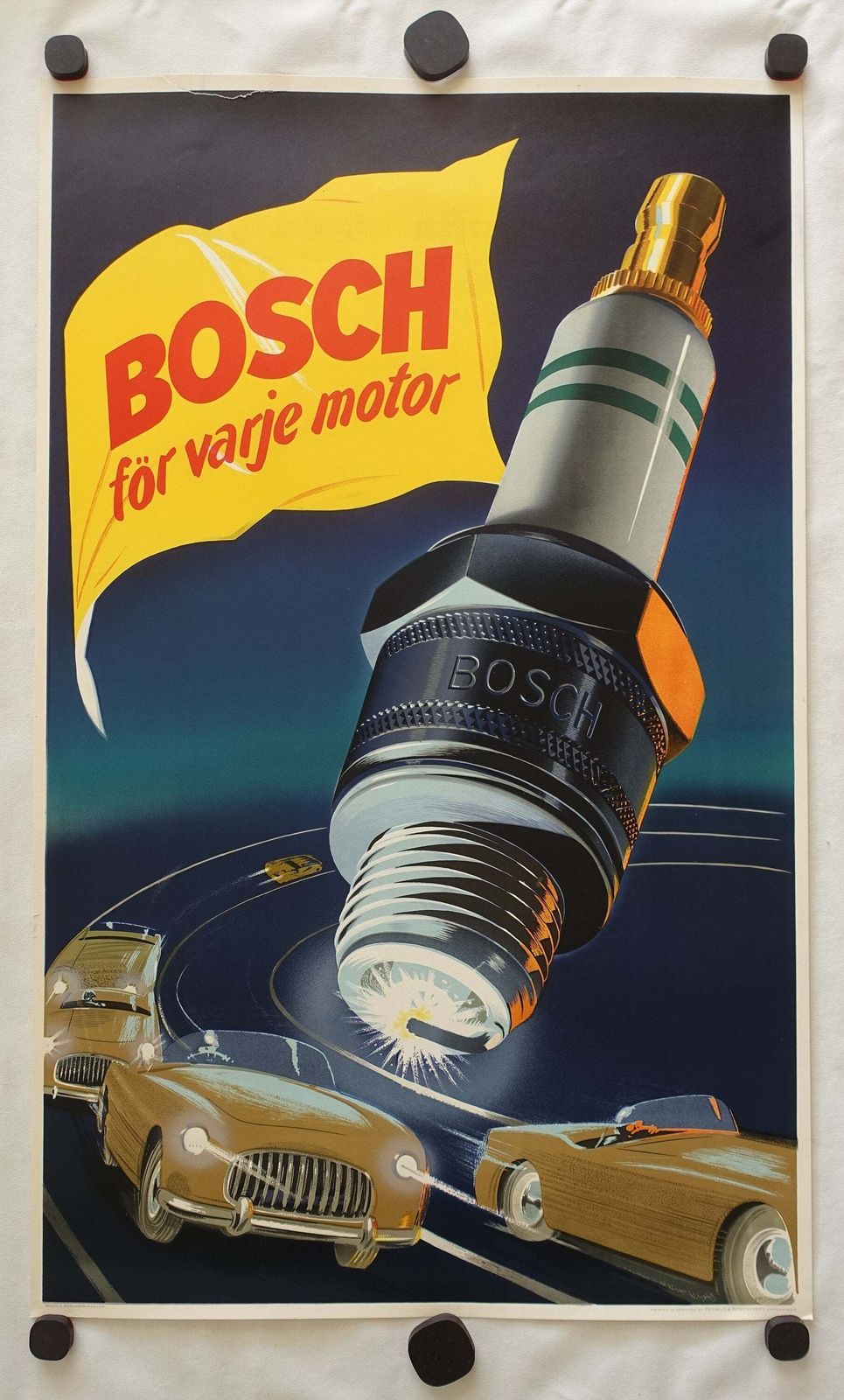 Bosch Bougies – Vintage Poster, Ca. Jaren 1950 photo furniture