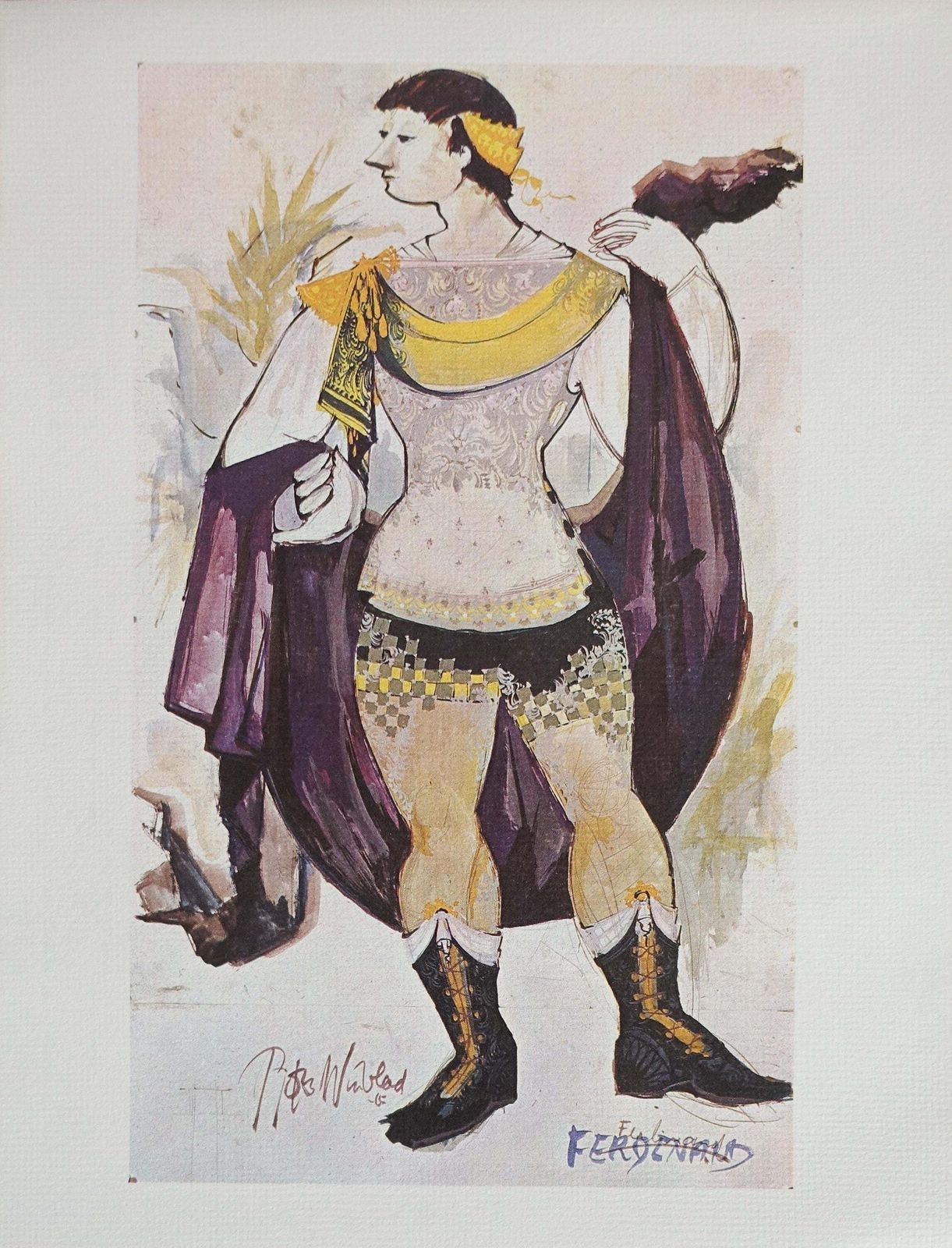 1965 Prince Ferdinand Of Naples By Wiinblad   Original Vintage Mini Poster