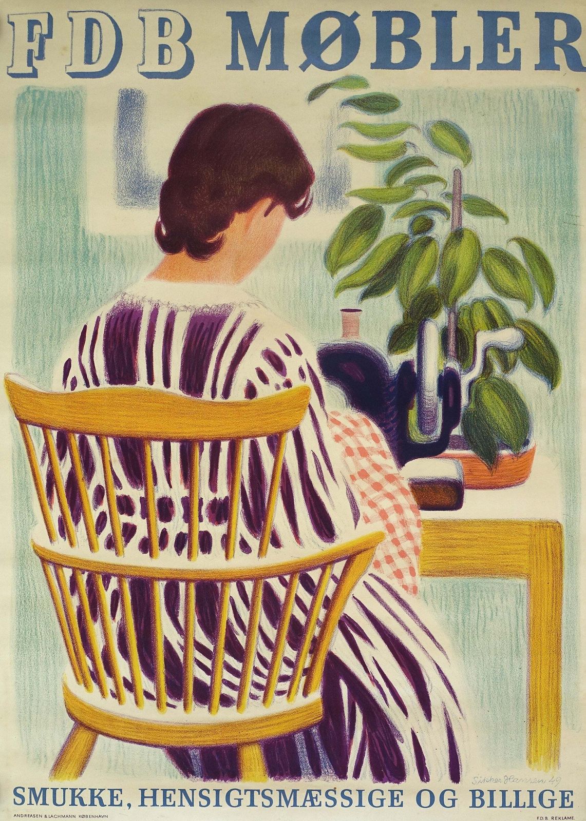 Deense Designstoel Voor Fdb Uit 1949 – Vintage Poster