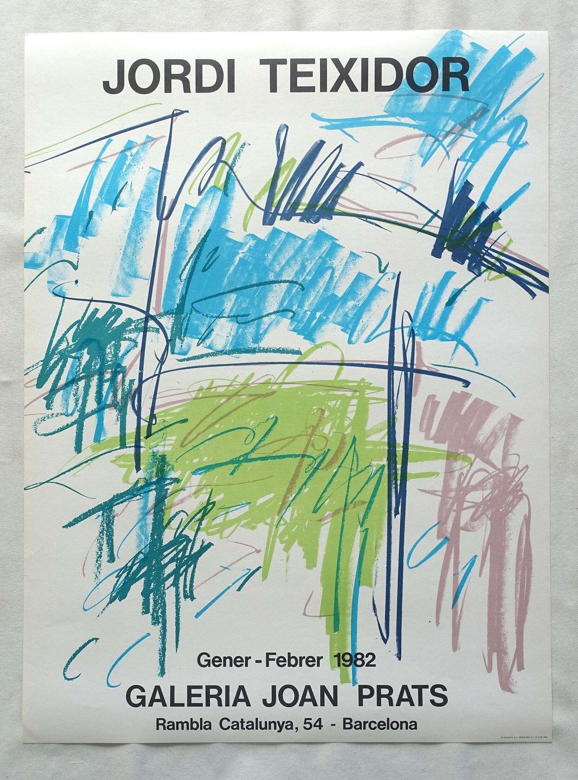 1982 Jordi Teixdor Spanish Exhibition Poster   Original Vintage Poster photo furniture