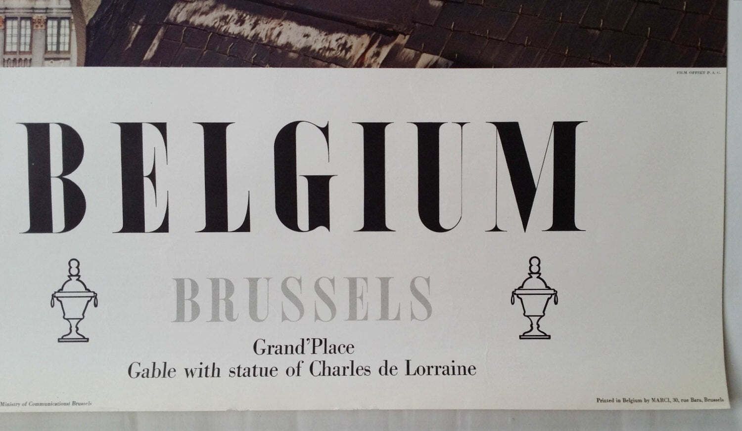 1950s Brussels, Belgium Travel Poster   Original Vintage Poster photo Art