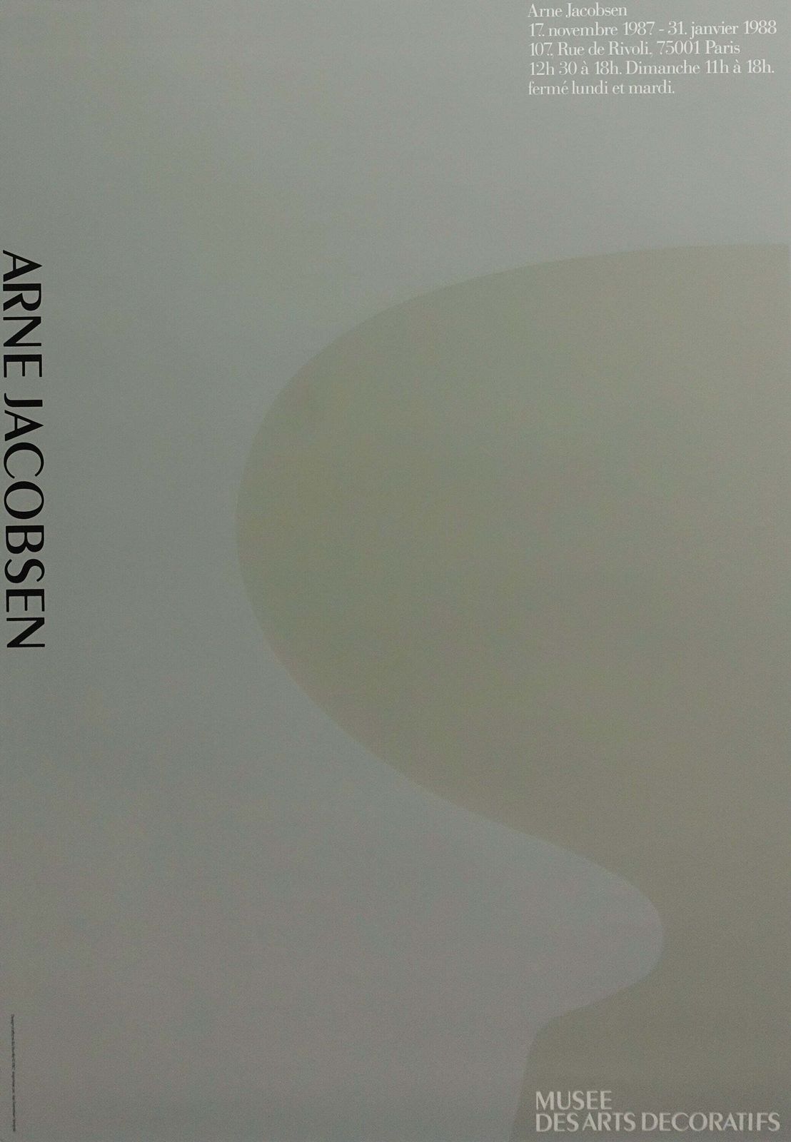1987 Arne Jacobsen Ant Chair Exhibition Poster   Original Vintage Poster