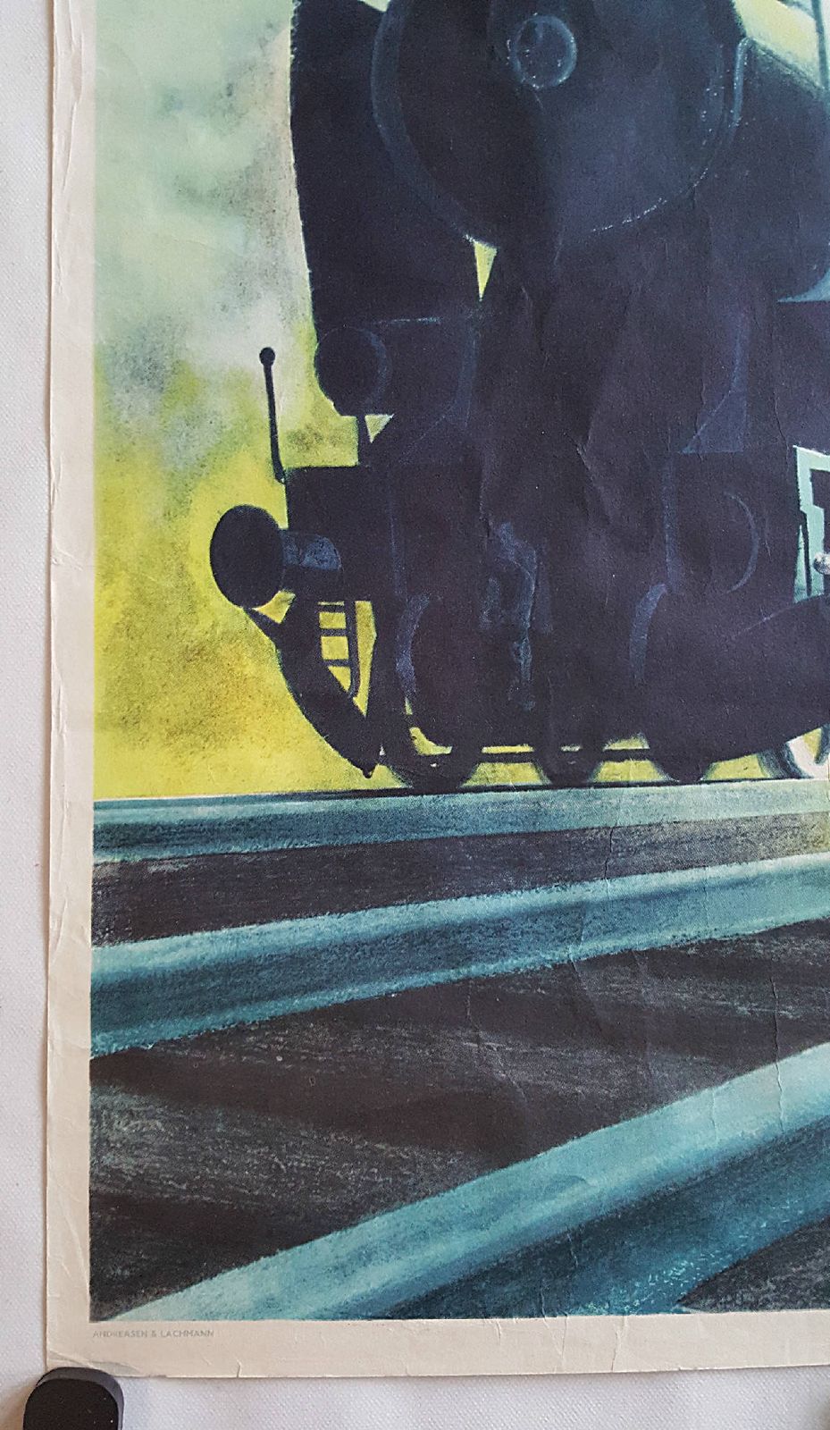 1950 Steam Locomotive By Aage Rasmussen For Danish State Rails   Original Vintage Poster photo Art