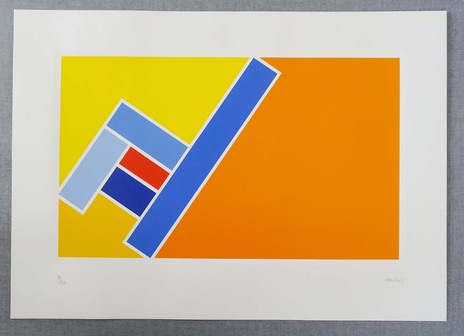 1980s Arnoldi Chair Orange Lithography   Original Vintage Poster photo furniture