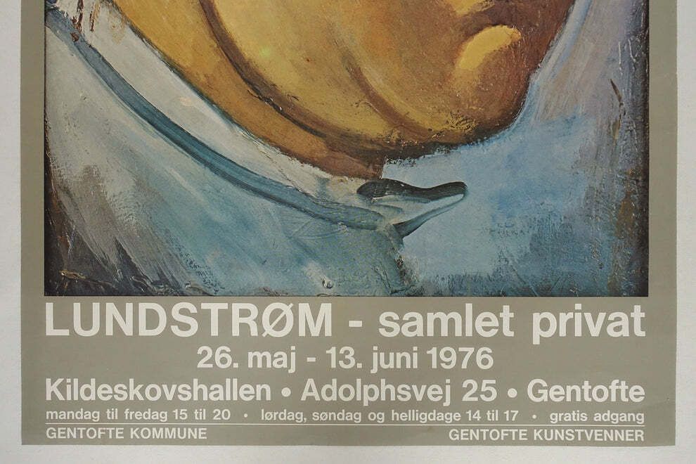 1976 Lundstrøm Art Exhibition Poster   Original Vintage Poster photo for sale