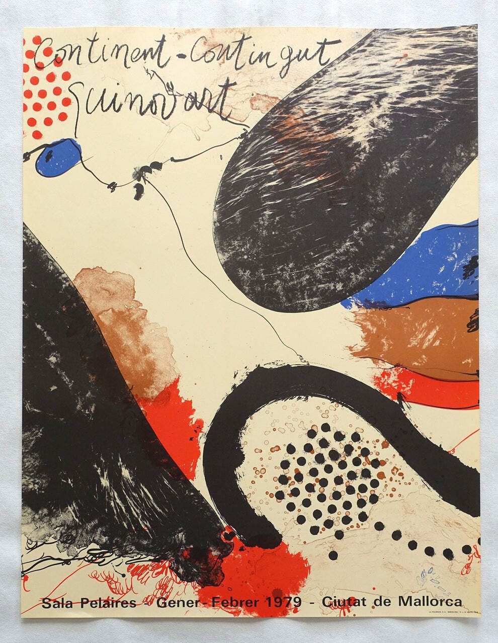 1979 Josep Guinovart Spaanse tentoonstellingsposter – Palma de Mallorca – Vintage poster photo furniture
