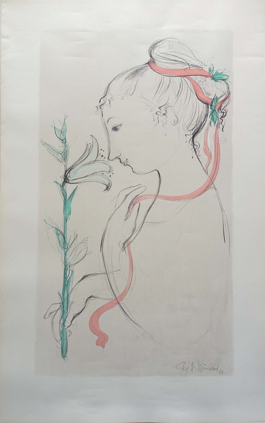 1957 Wiinblad Little Ida's Flowers (Large Version)   Original Vintage Poster